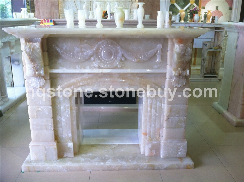 F-249进口天然冰玉壁炉MARBLE FIREPLACE MANTEL