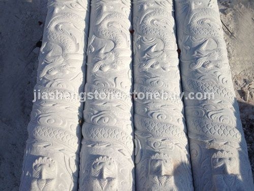 供应石材浮雕，雕塑，花瓶柱，桥栏杆，雪花白，汉白玉，白色大理石。