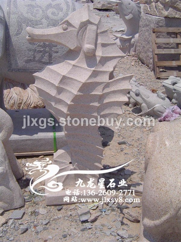 现货 海马石雕流水摆件 批发室内仿古喷水小品景观雕塑