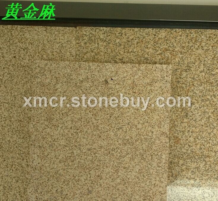 黄金麻花岗岩　黄金麻荔枝面 磨光面 火烧面