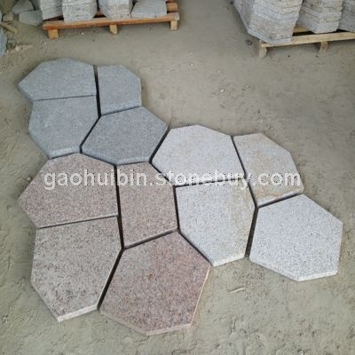 三色花岗岩冰裂纹 白色 灰色 红色 碎拼文化石 厂家直供