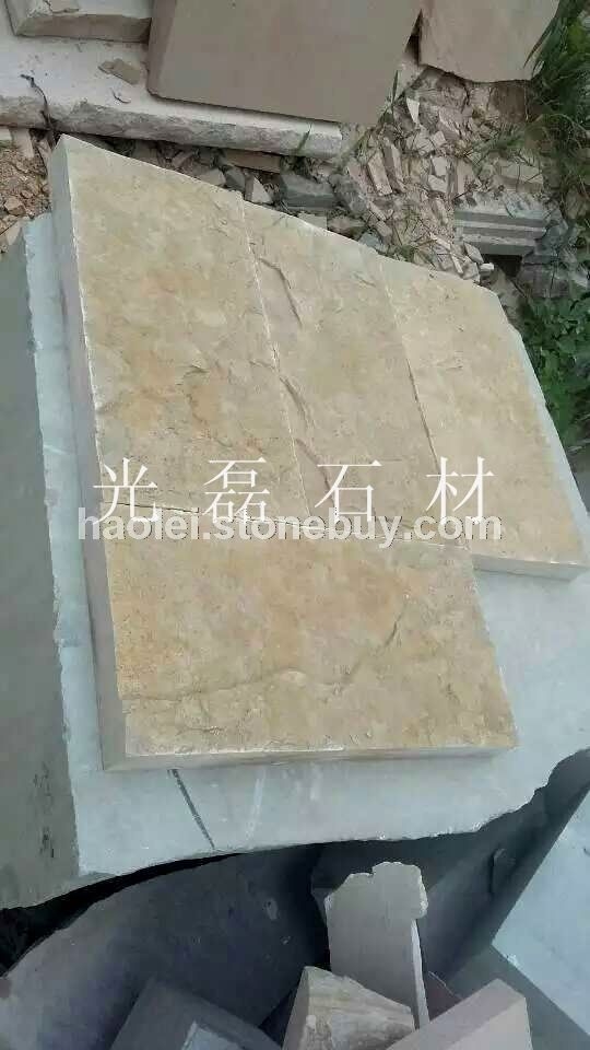 山东米黄色石灰石自然面