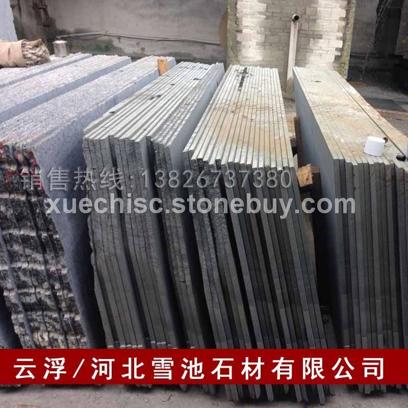 高档天然纯黑色花岗岩石材 山西黑毛板批发