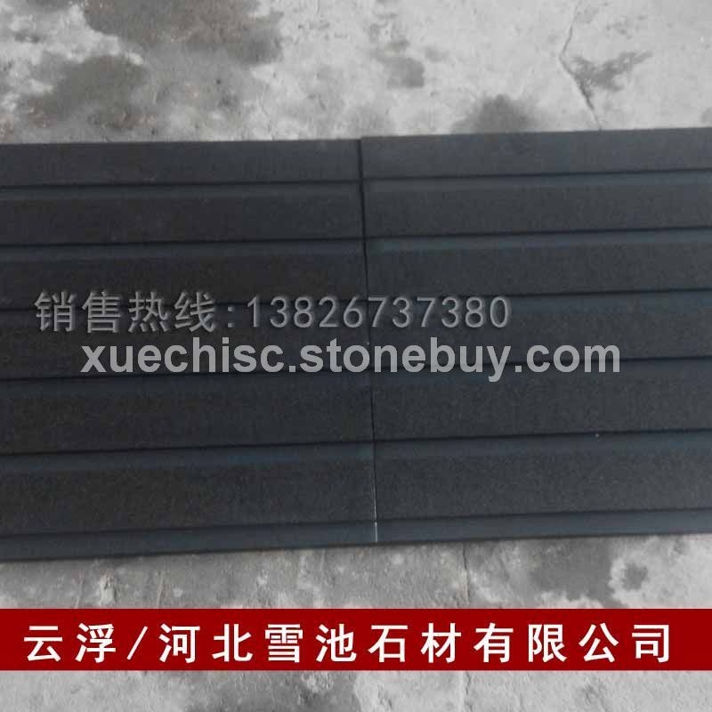 天然纯黑色花岗岩 中国黑 山西黑火烧板 （拉丝处理 防滑楼梯踏步 浴室地面等）