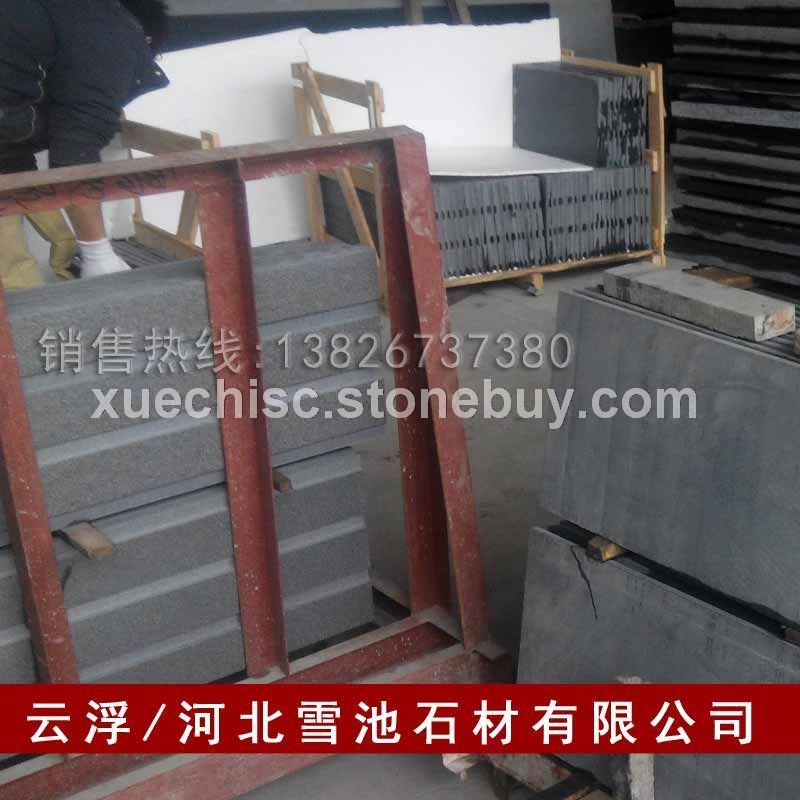 中国黑色花岗岩拉丝面 山西黑石材火烧石 拉丝面