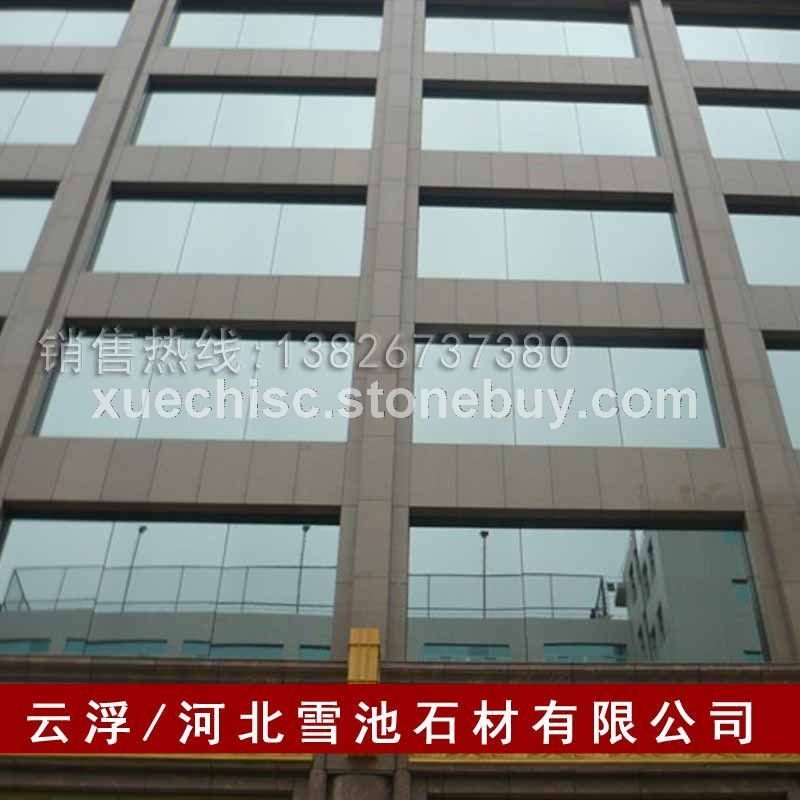 山西黑工程案例 山西黑火烧面工程 黑色石材外墙干挂