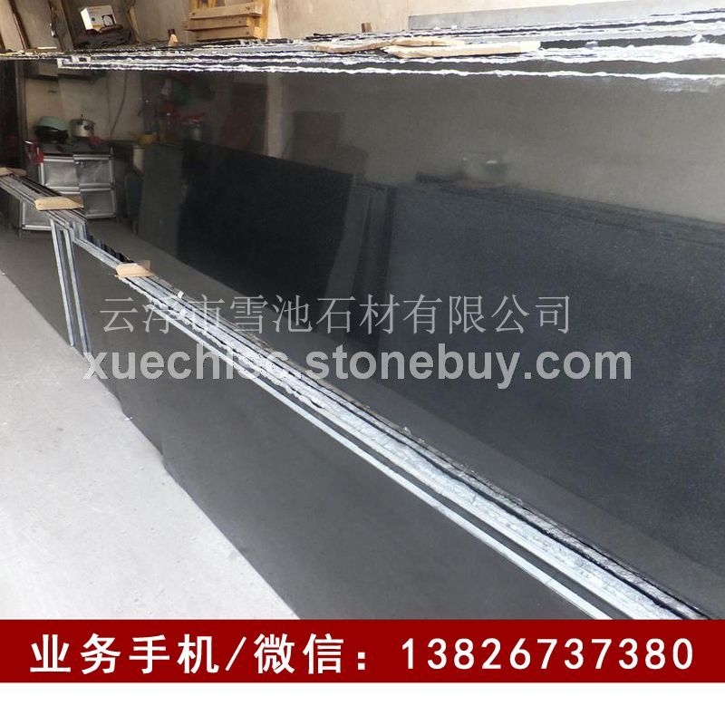 天然纯黑 黑色花岗岩干挂石材