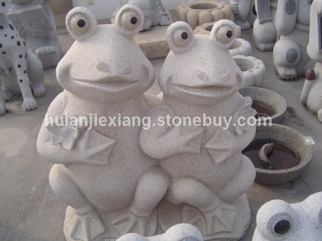 青蛙 鯊魚 蝦 海馬 鱷魚  園林石雕動物 魚尾獅
