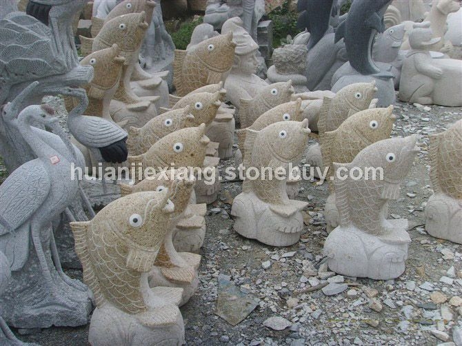 魚石雕 海魚雕刻 水動(dòng)物石雕 小區(qū)觀賞石雕 魚噴水雕