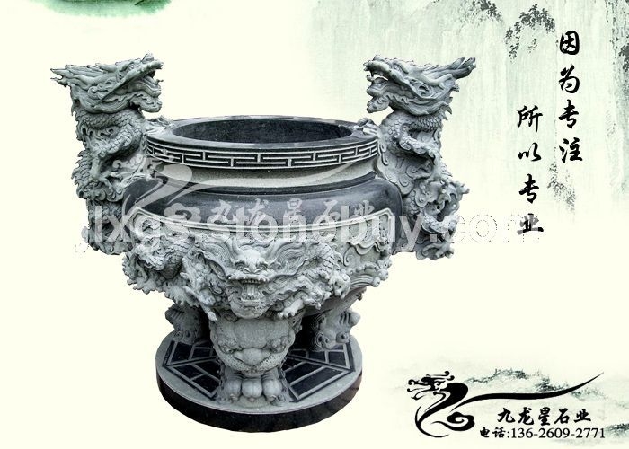 寺庙古建石雕香炉 石雕用鼎 宝鼎财鼎雕刻
