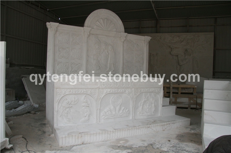 天主教堂祭台，洗礼台，读经台，圣像壁 014