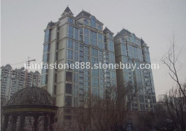 漠玉黄磨光板干挂效果图