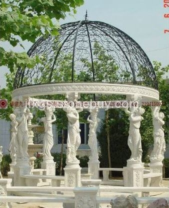 石雕凉亭 园林花园石亭子 寺庙景观石亭子