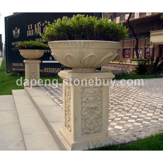 小区花钵 福建锈石花钵 花岗岩花盆雕刻