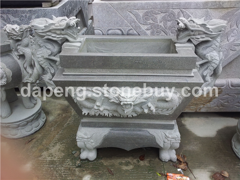 寺庙古建工程石雕 石材香炉 方形仿古石雕香炉