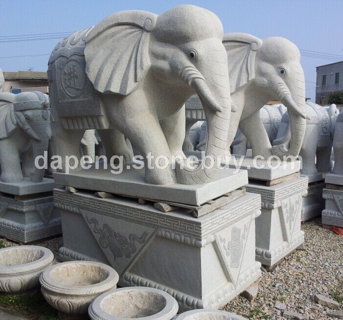 惠安之鄉(xiāng)供應(yīng)石雕大象 招財(cái)進(jìn)寶石大象 花崗巖大雕刻