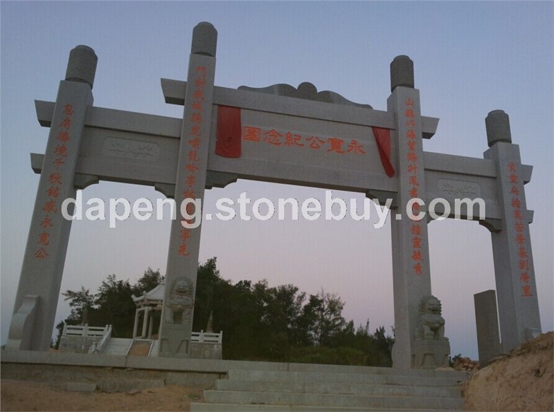 惠安石牌樓山門(mén)生產(chǎn)廠家，優(yōu)質(zhì)青石宗祠牌坊