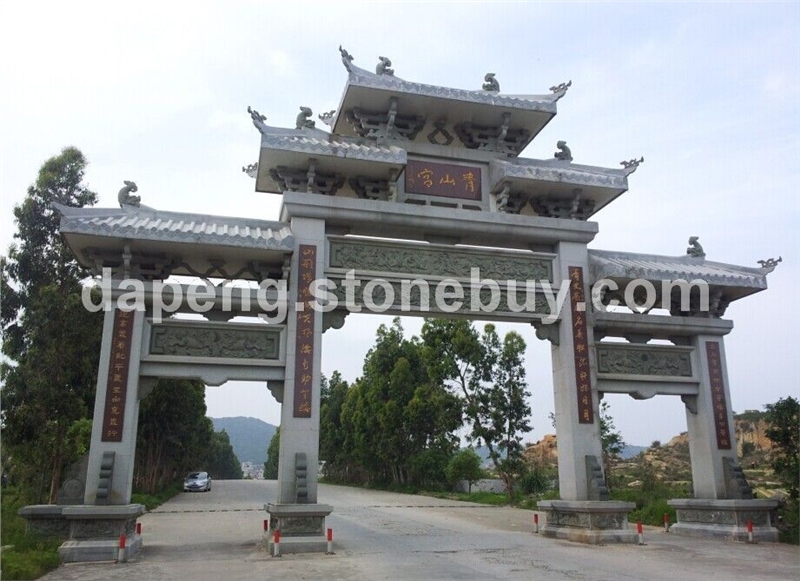 市政工程 石雕山門牌坊 仿古雕刻寺廟山門 石牌樓雕刻直銷