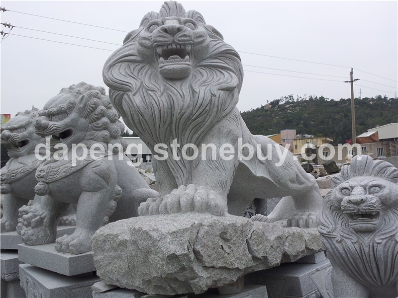 供应石雕狮子 寺庙青石狮子 北京狮 花岗岩狮子 招财狮批发