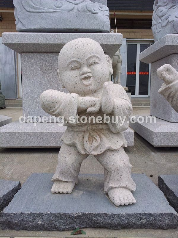 厂家直销纯手工石雕小和尚，寺庙小沙弥雕刻，石雕小和尚生产厂家