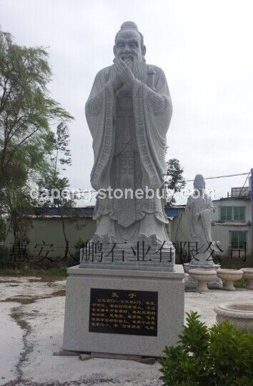 厂家直销孔子雕像 汉白玉石雕孔子 古代人物雕塑惠安孔子厂家