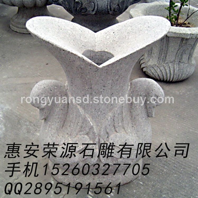景观石花钵 园林石花盆 黄锈石花钵6685
