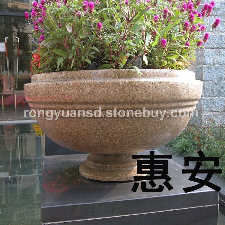 供应石花钵/莲花瓣花钵/园林花钵/仿古花钵黄锈石花钵/