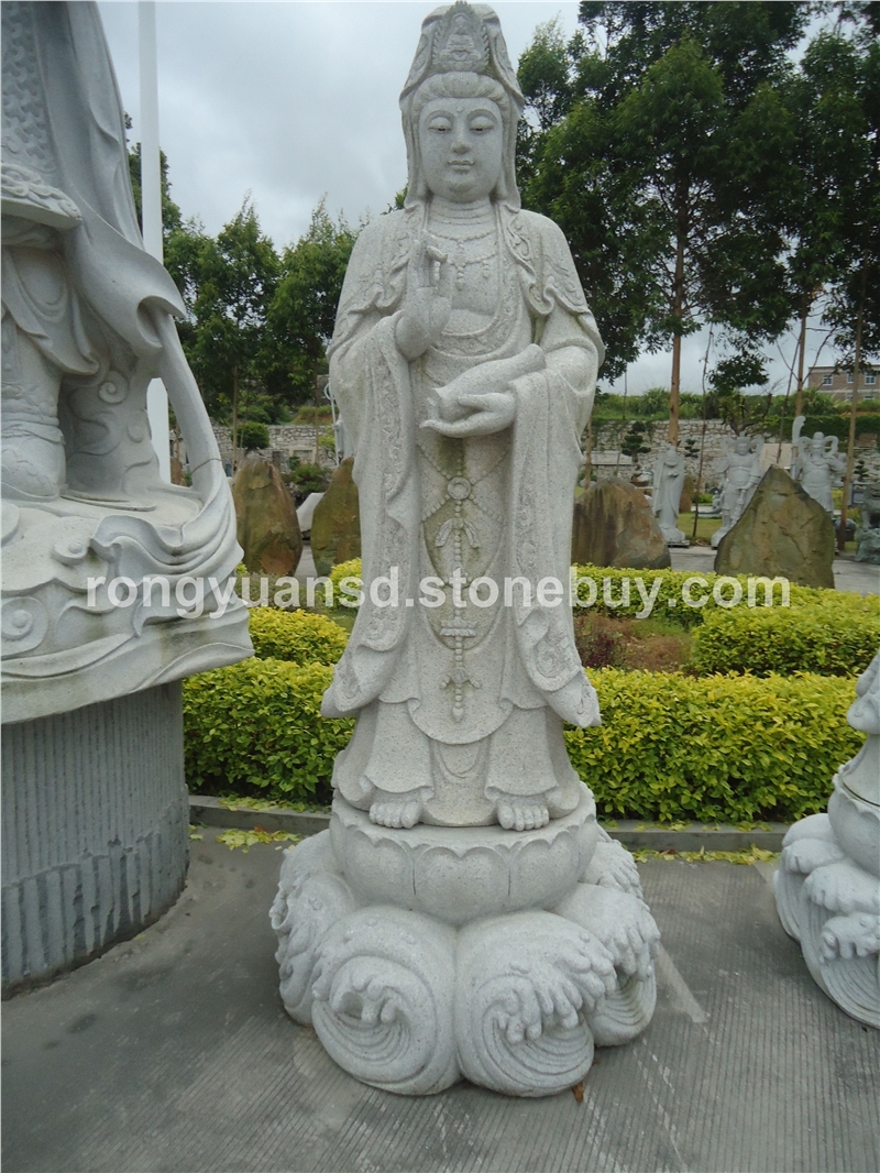 花崗巖觀音雕塑 寺廟石材佛像雕塑