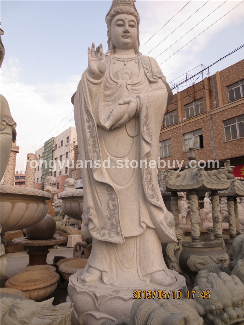 供應(yīng)媽祖雕像 天然石材人物雕塑 花崗巖工藝品 石雕觀音 蓮花觀音