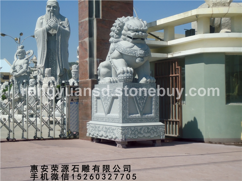 景观石狮子 青石狮子 北京狮雕塑 石材狮子加工