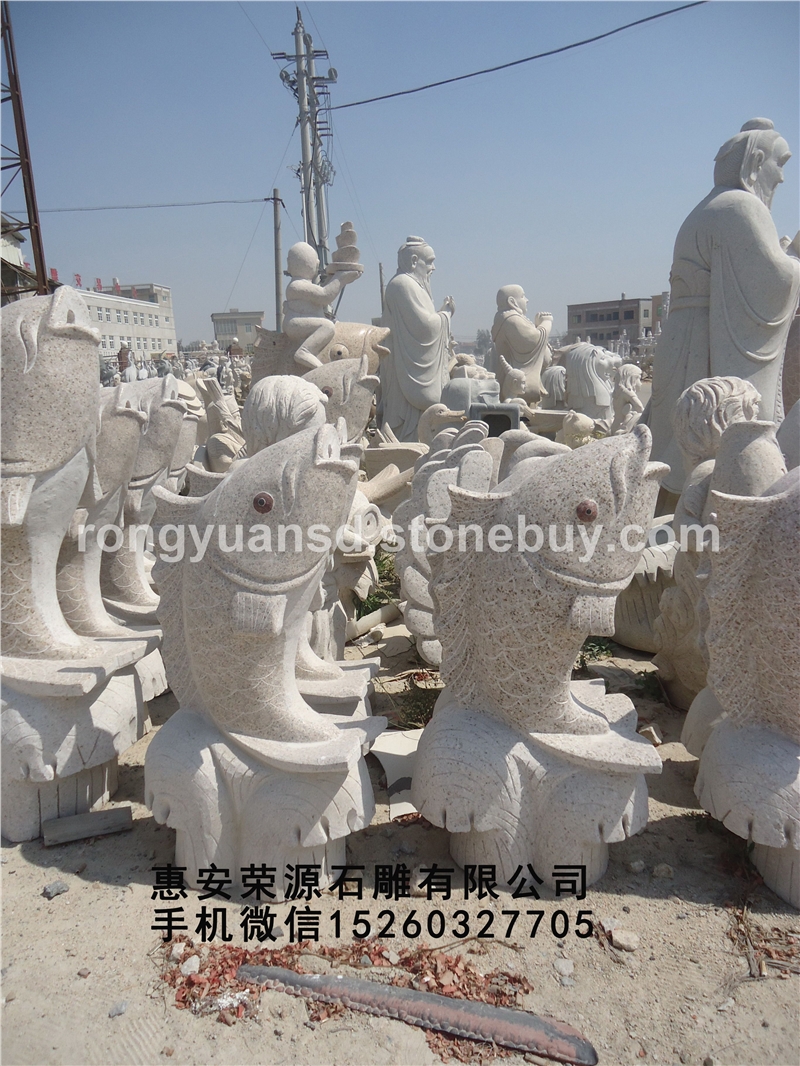 供应石雕鱼 水动物雕塑 喷水鱼008
