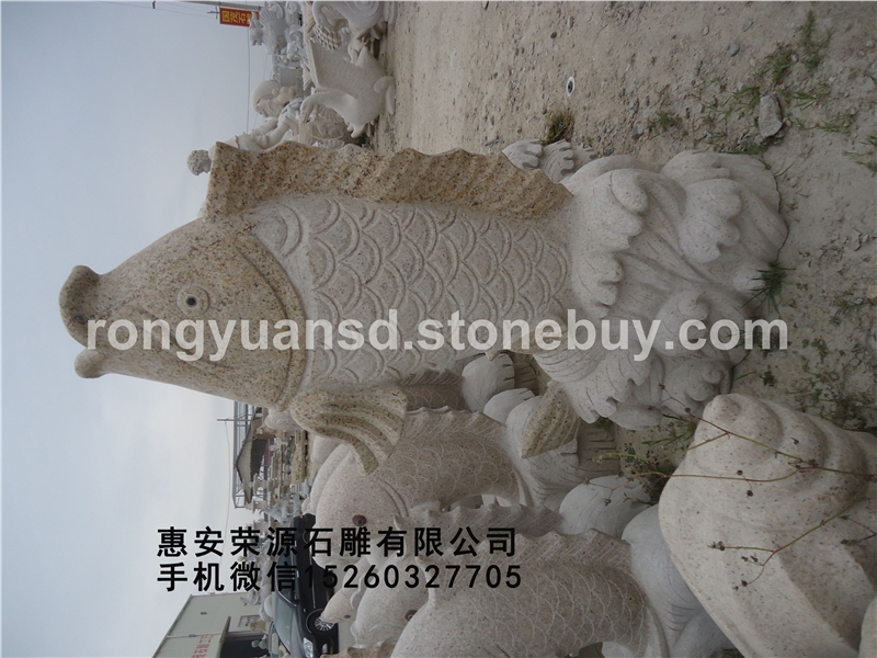 订做石雕鱼 水动物雕塑 园林景观石雕工程