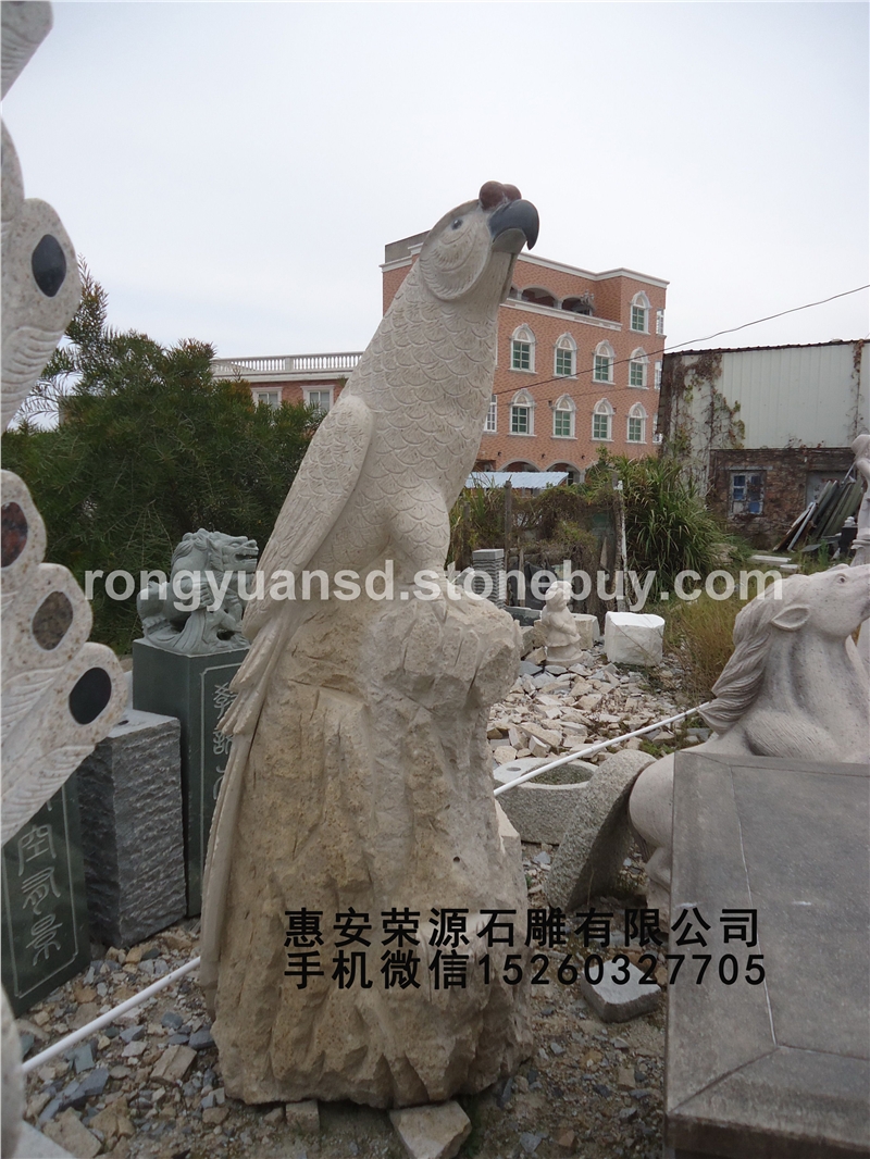订做石雕鹰 动物雕塑 花岗岩石材雕塑 园林动物雕塑
