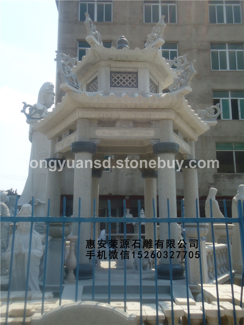 石雕仿古六角涼亭    花崗巖涼亭 單層石亭 園林景觀 雙層涼亭  戶外石亭