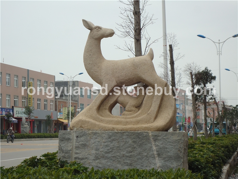 石雕鹿 景觀石鹿 園林景觀雕塑