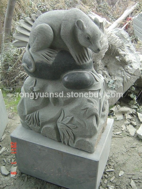 石雕十二生肖，園林動(dòng)物雕塑，花崗巖景觀石雕