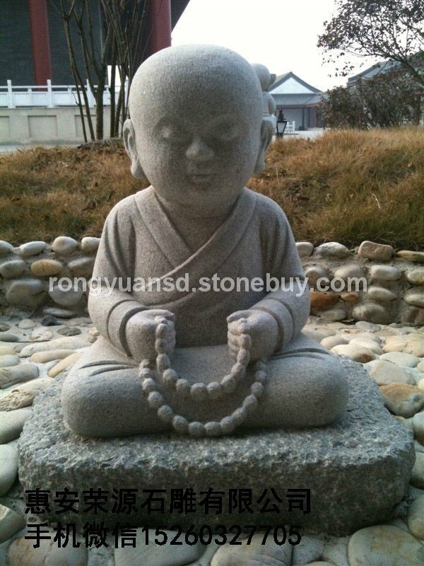 人物雕塑  佛像雕塑 小沙彌人物雕塑  花崗巖小和尚雕塑