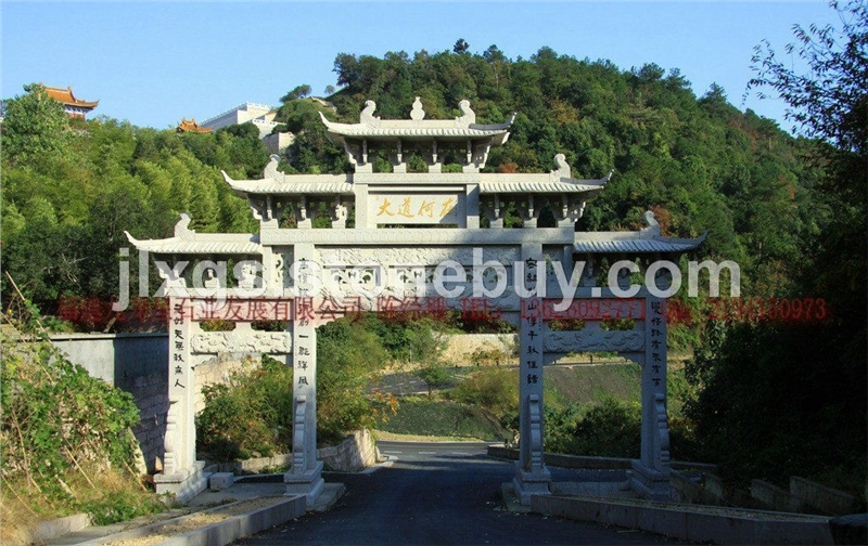 大型石雕牌坊 景观牌楼景区石雕大门 寺庙古建牌坊