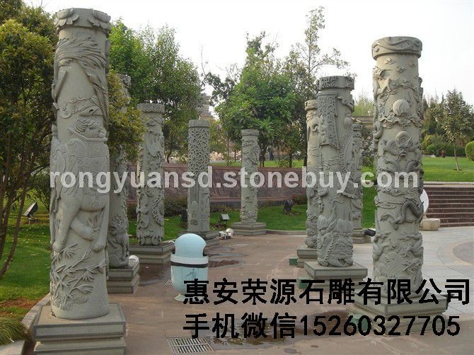 石柱雕刻 文化柱 罗马柱 龙柱 景观柱门柱 圆柱