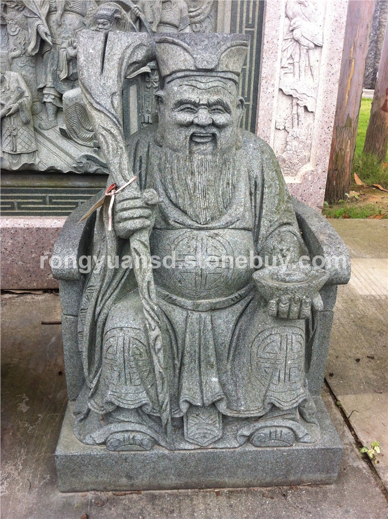 石雕土地公雕刻 青石人物佛像雕塑 寺廟雕塑擺件