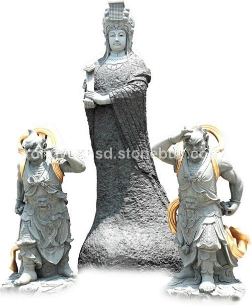 花岗岩大象观音佛像石雕 哼哈二将雕塑 庙宇寺院石雕佛像