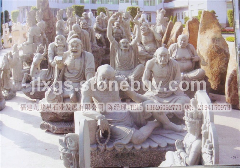 石雕佛像十八罗汉 中国传统文化石雕 寺院寺庙佛像神像摆件