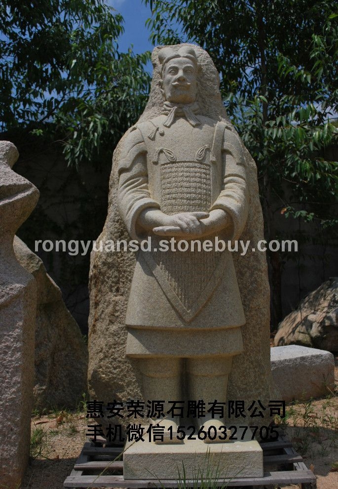 秦俑人物雕塑 花崗巖人物石雕 歷史人物雕塑