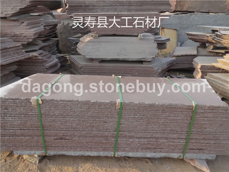 厂家直销贵妃红石材 贵妃红外墙干挂板 贵妃红花岗岩荔枝面