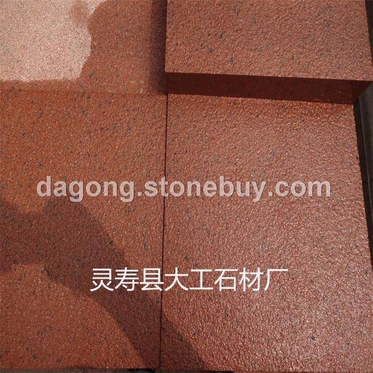 森林绿石材火烧面 荔枝面 万年青 中国黑 贵妃红石材