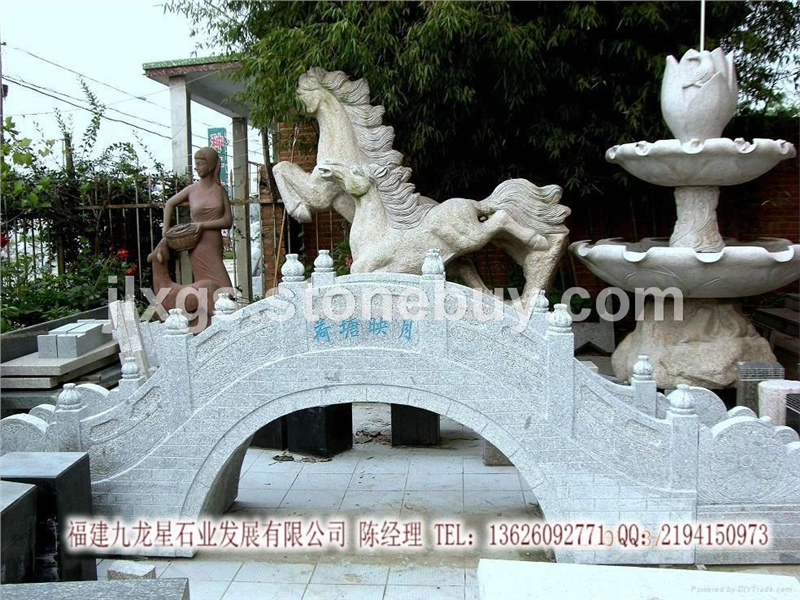 拱形石橋白麻  公園扶手拱形石橋 庭院橋雕