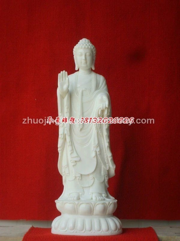 石佛像，汉白玉佛像，汉白玉立式佛像