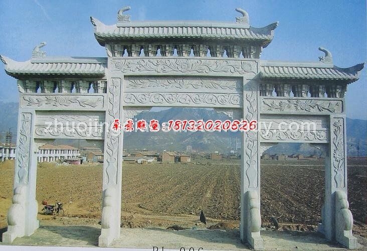 青石牌坊，大理石石牌坊