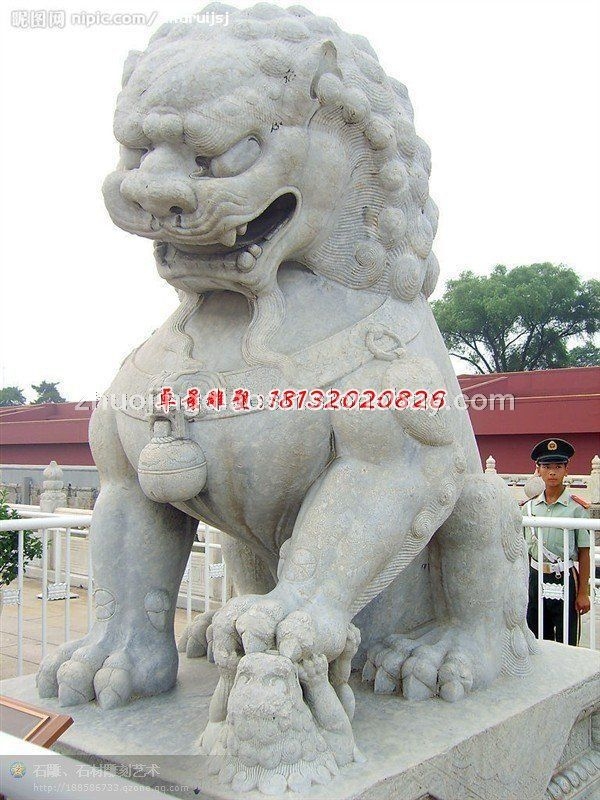 獅子石雕，漢白玉獅子雕塑