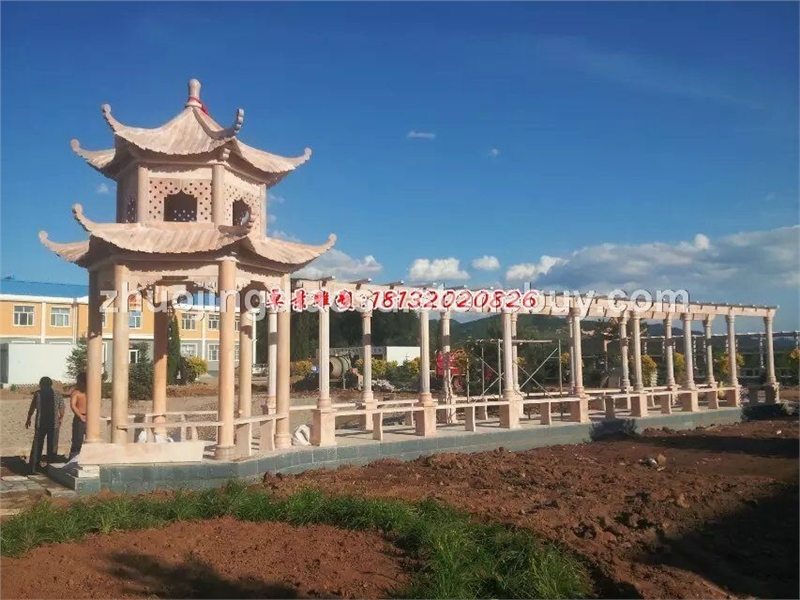 石头长廊，石雕走廊，花架走廊